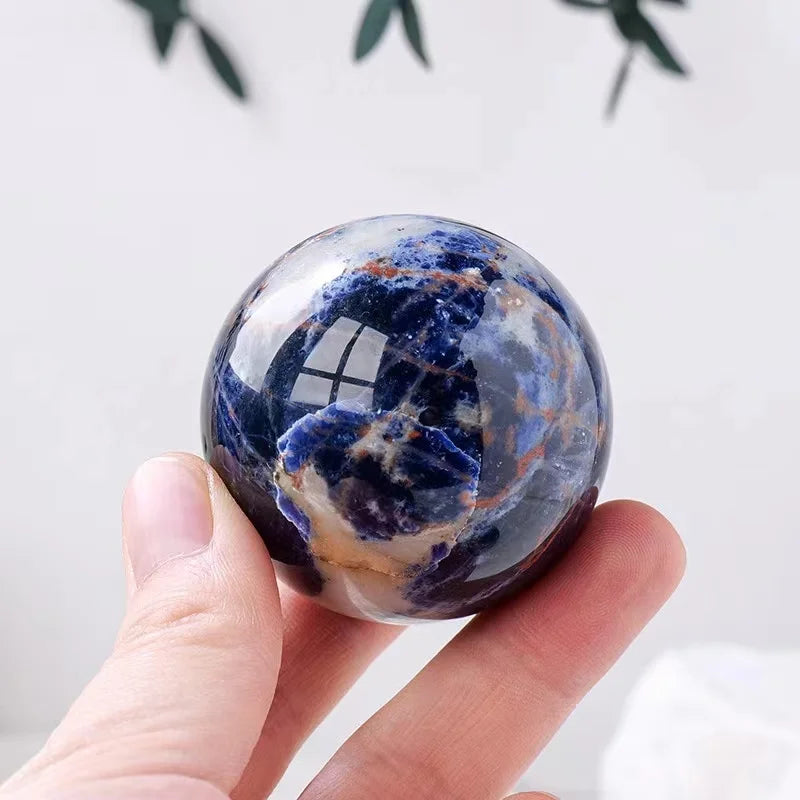 1PC Natural Sodalite Ball Polished Globe Massaging Ball Reiki Healing Stone Home Decoration Exquisite Gifts Souvenirs Gift