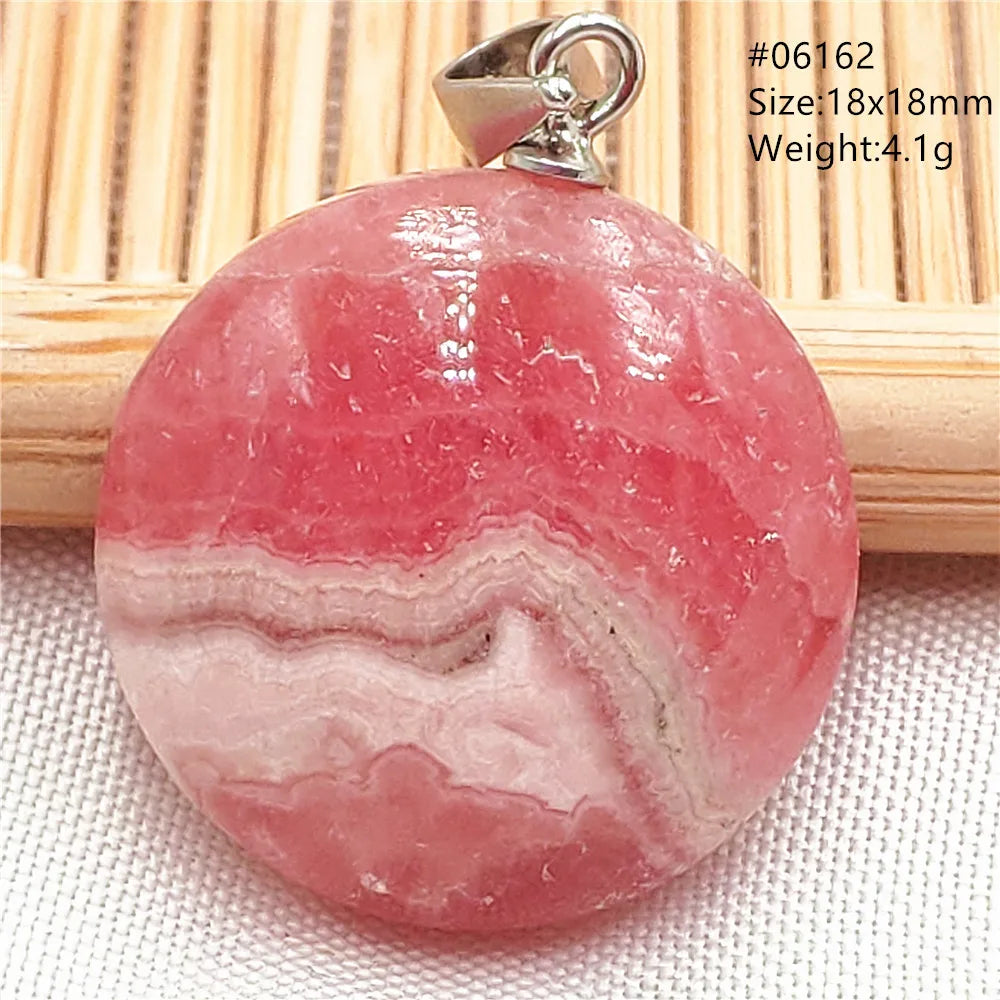 Natural Rose Rhodochrosite Pendant Heart Red Rhodochrosite Love Bead Pendant Necklace Women Rare Rose Necklace AAAAA