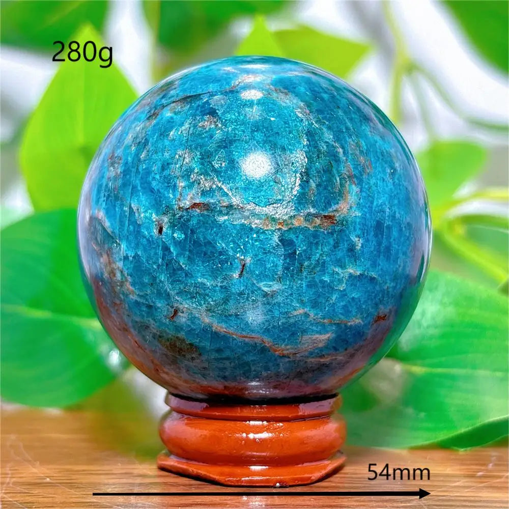 Esfera de Apatita Cristal Pedra de Quartzo Natural Decoração para Casa Minerais Reiki Artesanato Presentes Amor Energia Cura Meditação + Suporte