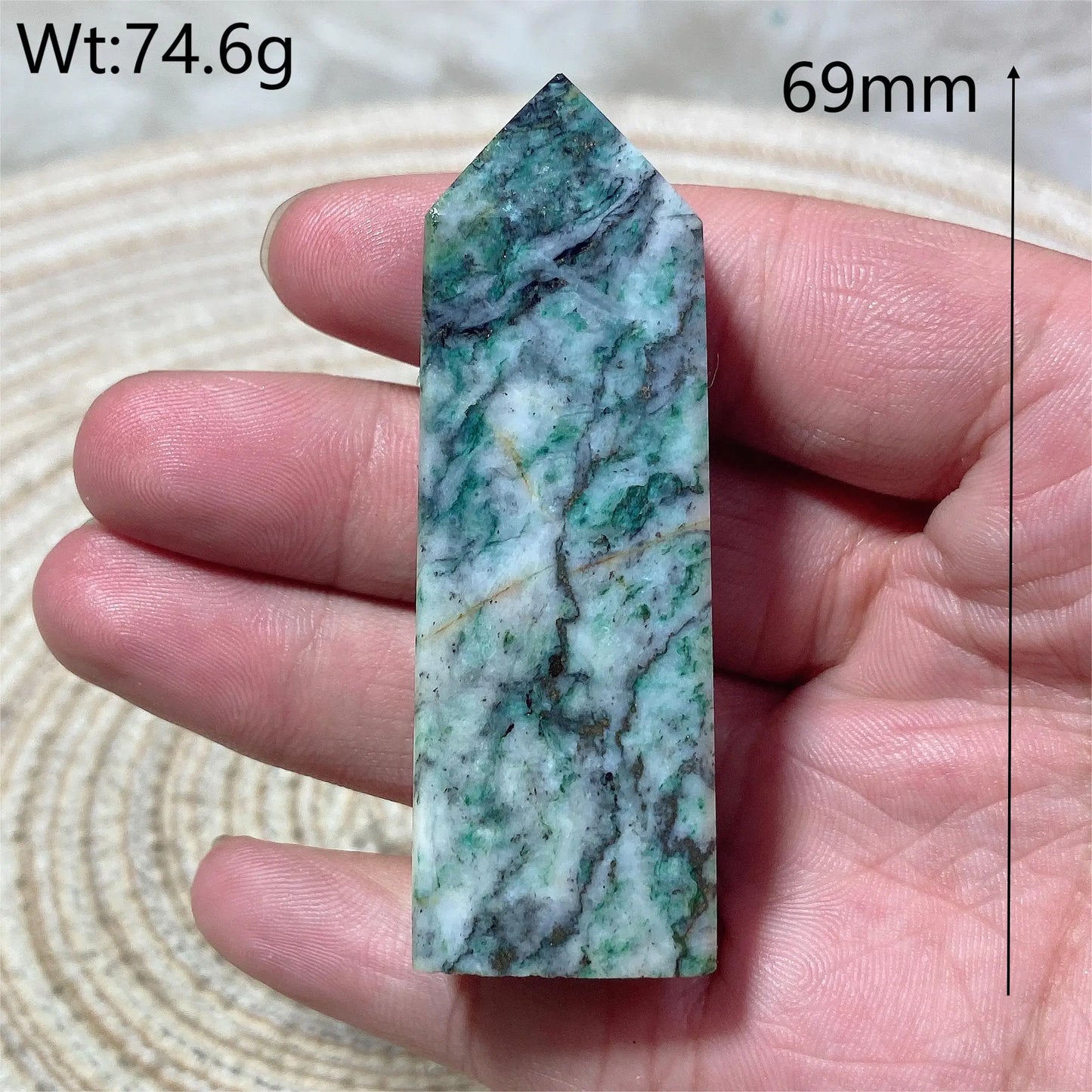 Natural Crystal Dioptase Tower Pyrite Healing Wholesale Gemstone Energy Polished Obelisk Precious Gift