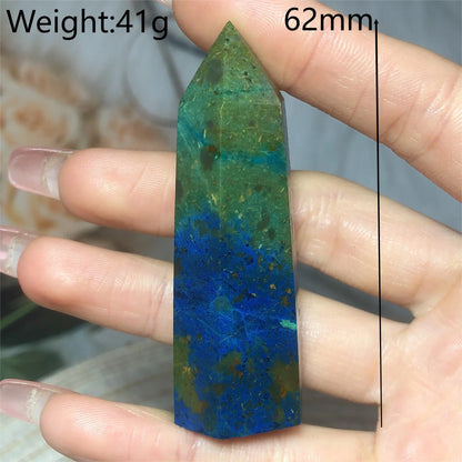 Natural Crystals Chrysocolla With Azurite Tower Healing High Quality Energy Mineral Wholesale Reiki Home Decroration