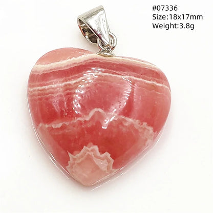 Natural Red Rhodochrosite Pendant Jewelry Rose Rhodochrosite Heart Love Women Men Gemstone Jewelry Fashion Necklace Gift AAAAAA