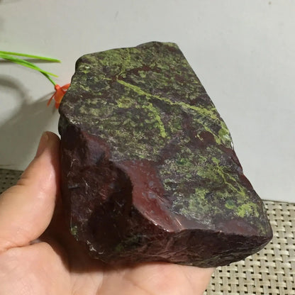 Pedra bruta natural de jaspe de sangue de dragão, espécime polido, cura Reiki