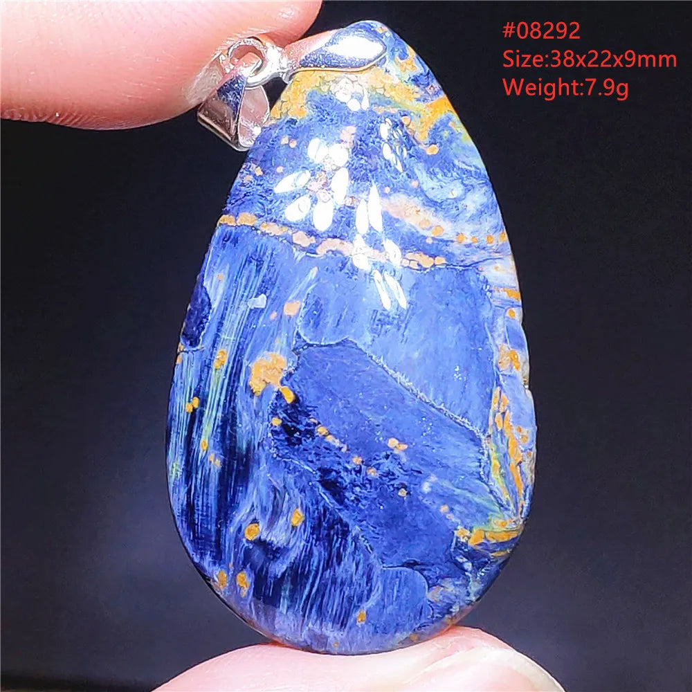 Natural Blue Pietersite Chatoyant Bead Pendant Jewelry Necklace Women Men Namibia Yellow Pietersite Cat Eye Fashion AAAAAA