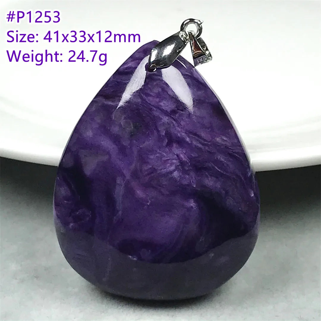 Top Natural Purple Charoite Stone Pendant Jewelry For Women Lady Men Love Healing Crystal Beads Silver Energy Gemstone AAAAA