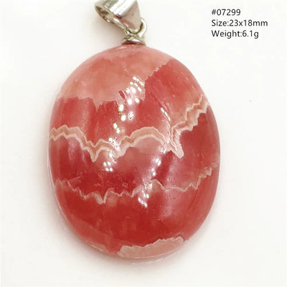 Natural Red Argentina Rhodochrosite Pendant Necklace Rose Rhodochrosite Heart Pendant Women Men Necklace AAAAA