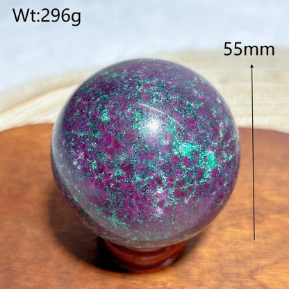 Esfera de fluorescencia UV con rubí, cianita, malaquita y cristales naturales curativos, piedras preciosas, energía mineral, decoraciones para el hogar, regalo