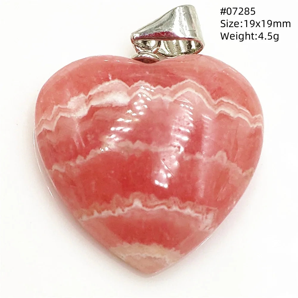 Natural Red Rhodochrosite Pendant Jewelry Rose Rhodochrosite Heart Love Women Men Gemstone Jewelry Fashion Necklace Gift AAAAAA