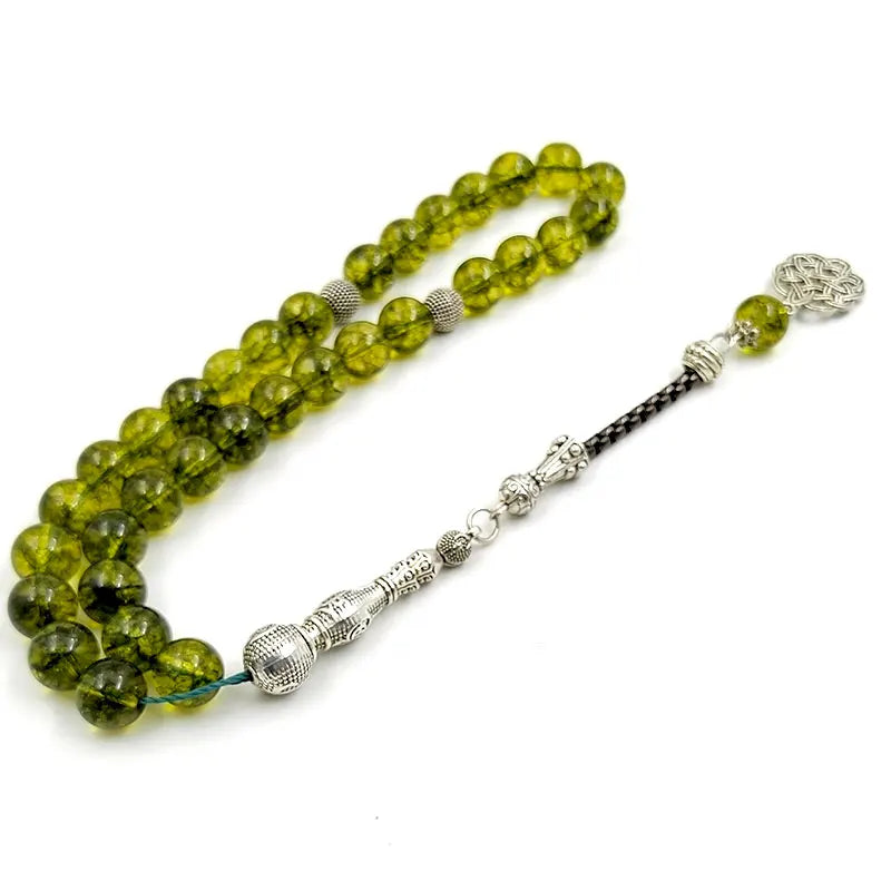 Natural Peridot Crystal Olive Quartz Beaded Bracelet – Elegant Handcrafted Strand Accessory