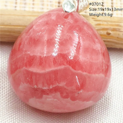 Natural Rose Rhodochrosite Pendant Heart Red Rhodochrosite Love Bead Pendant Necklace Women Rare Rose Necklace AAAAA