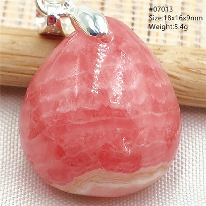 Natural Rose Rhodochrosite Pendant Heart Red Rhodochrosite Love Bead Pendant Necklace Women Rare Rose Necklace AAAAA