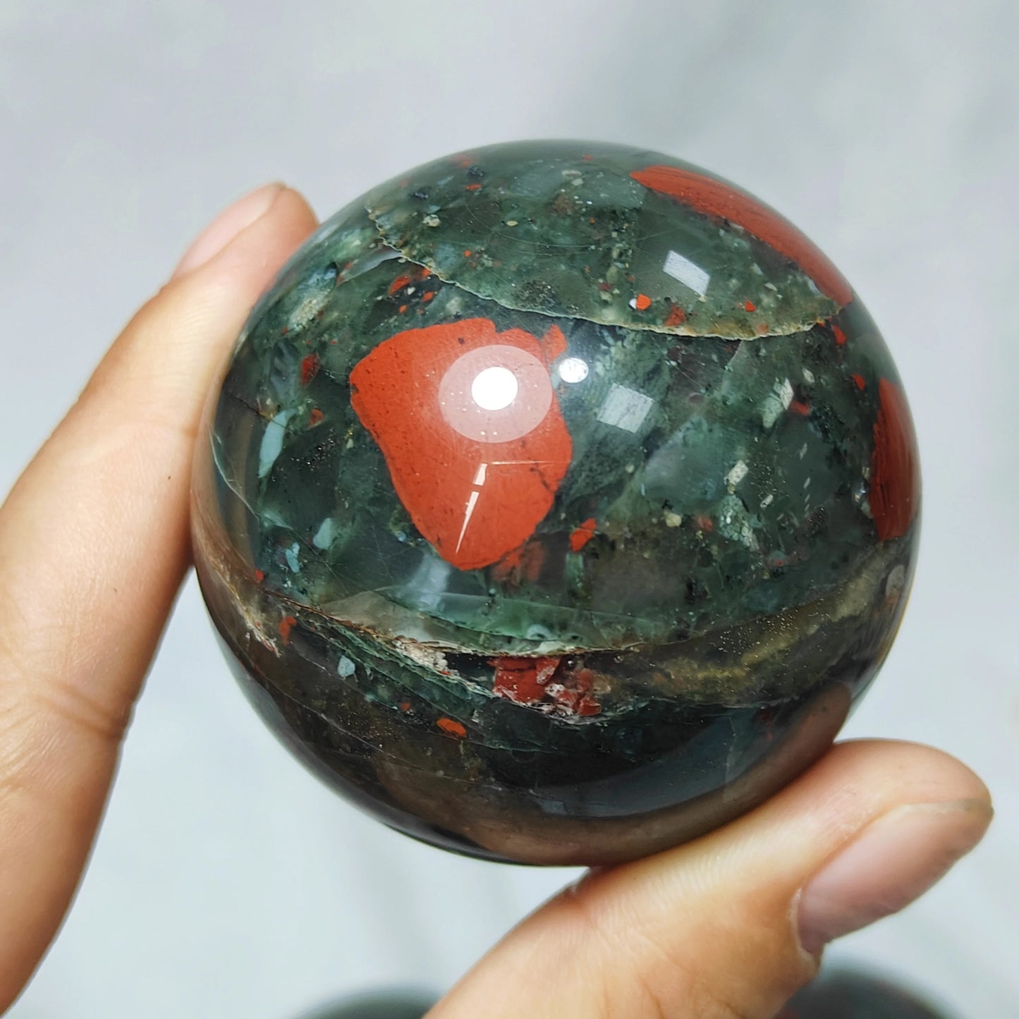 African Bloodstone Sphere Unique Quartz Crystal Ball for Reiki Healing, Divination & Home Decor | Perfect Christmas Gift