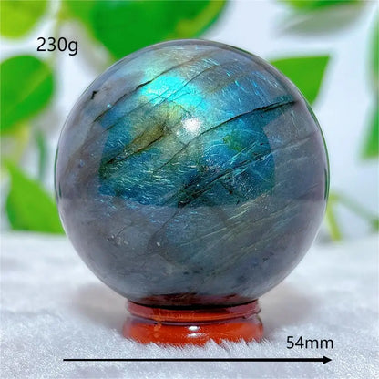 Labradorite Sphere Ball Crystal Natural Stone Quartz Home Decoration Minerals Reiki Craft Gemstone Energy Healing Love +Stand