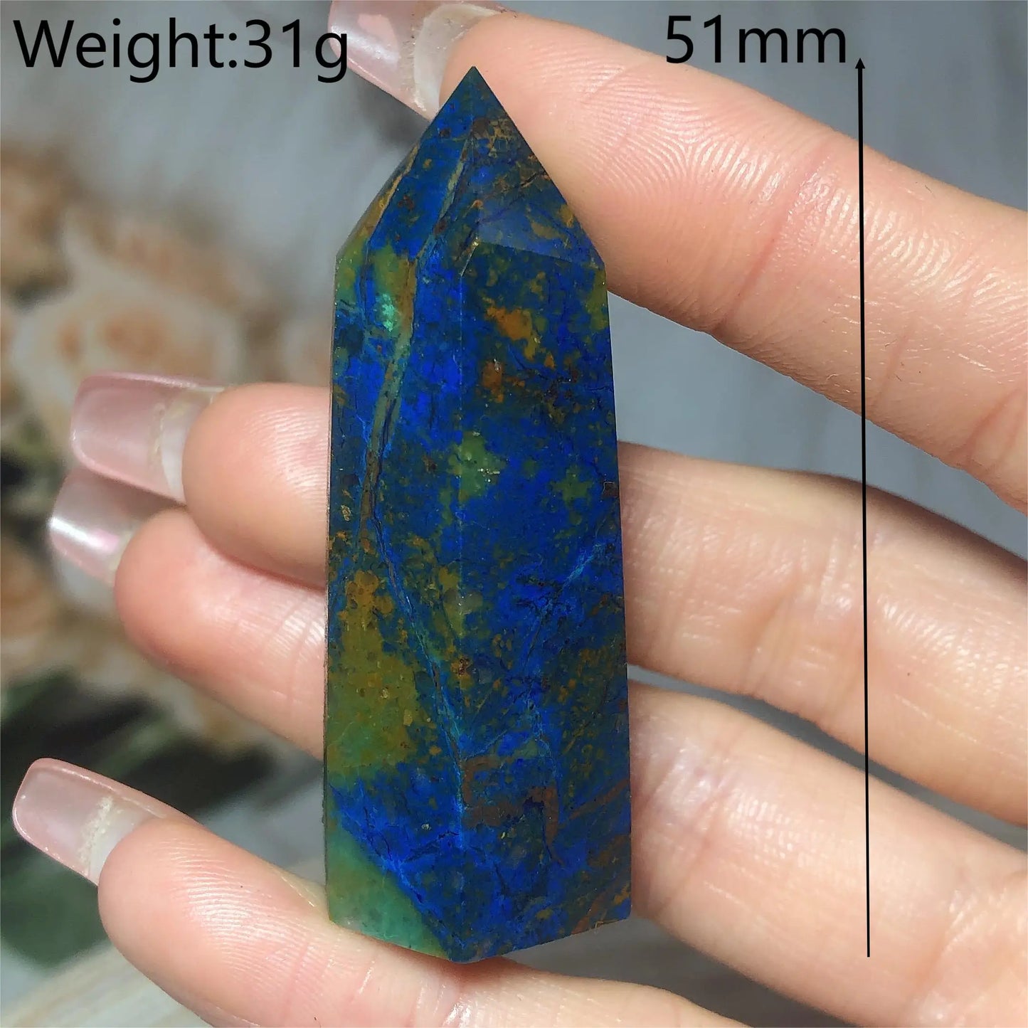 Natural Crystals Chrysocolla With Azurite Tower Healing High Quality Energy Mineral Wholesale Reiki Home Decroration