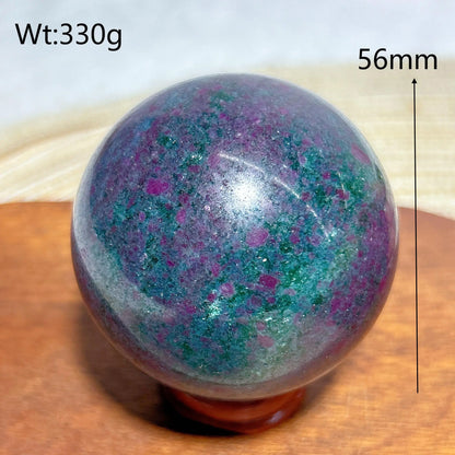 Esfera de fluorescencia UV con rubí, cianita, malaquita y cristales naturales curativos, piedras preciosas, energía mineral, decoraciones para el hogar, regalo