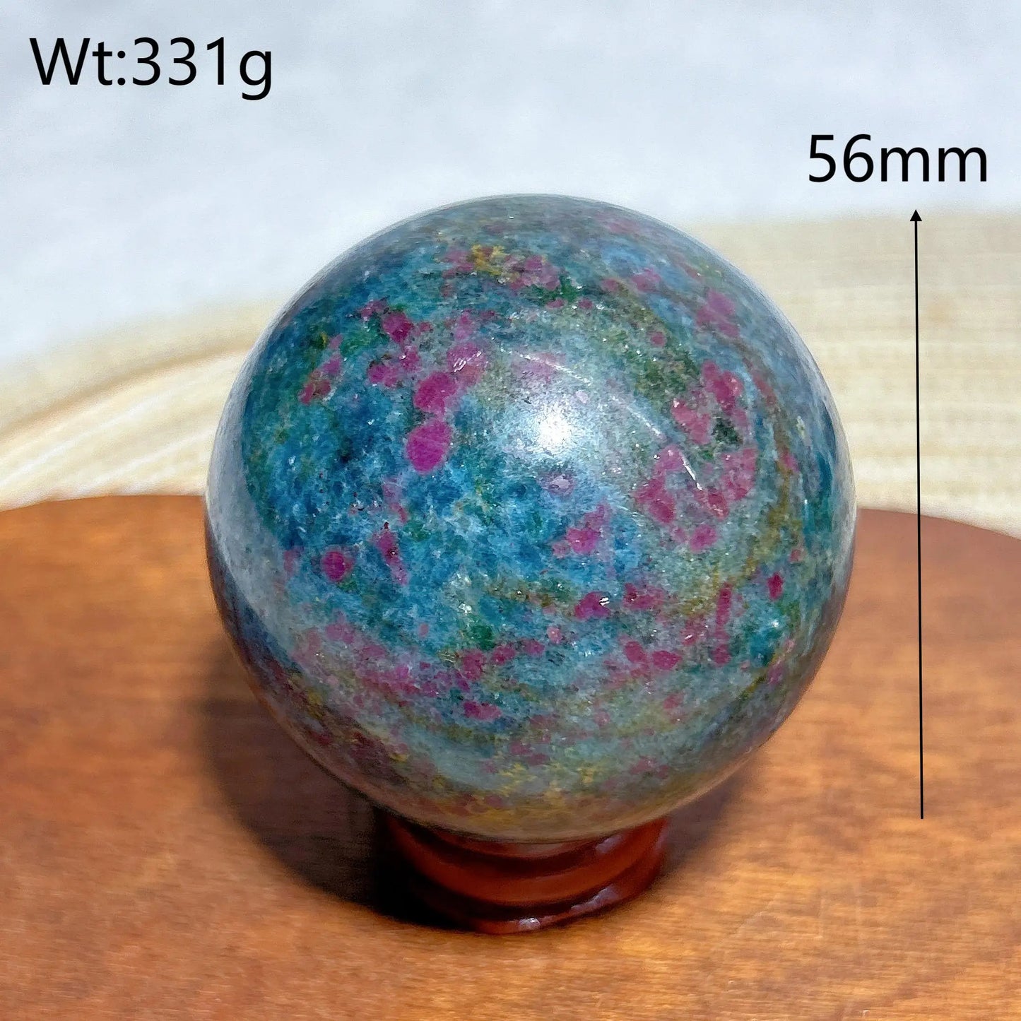 Esfera de fluorescencia UV con rubí, cianita, malaquita y cristales naturales curativos, piedras preciosas, energía mineral, decoraciones para el hogar, regalo