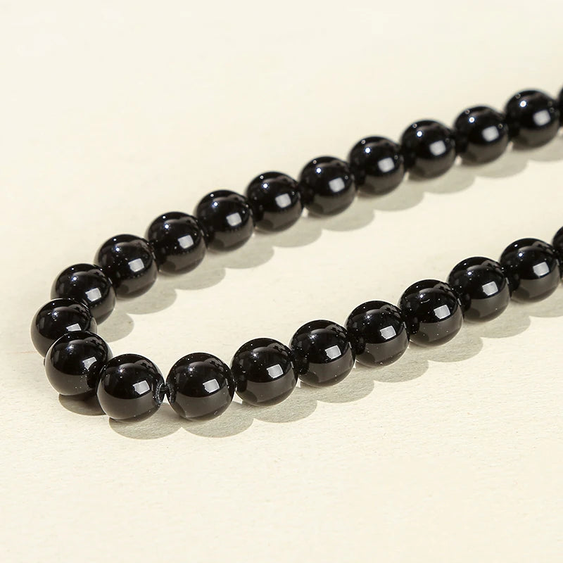 4 6 8 10mm Natural Stone Black Obsidian Bead Polished Round Loose Spacer Bead For Jewelry Making Diy Necklace Bracelet Accessory