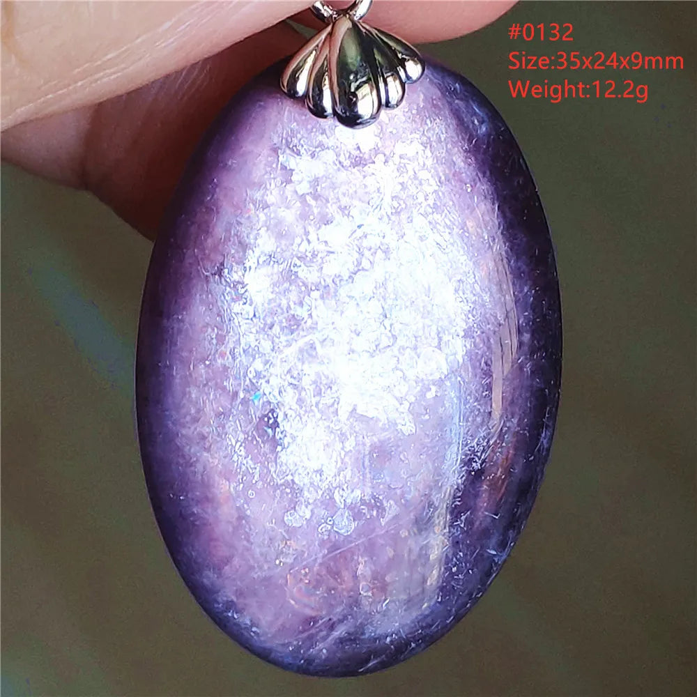 Natural Purple Lepidolite Quartz Tourmaline Mica Pendant Flash Woman Men Heart Love Fashion Jewelry AAAAAA