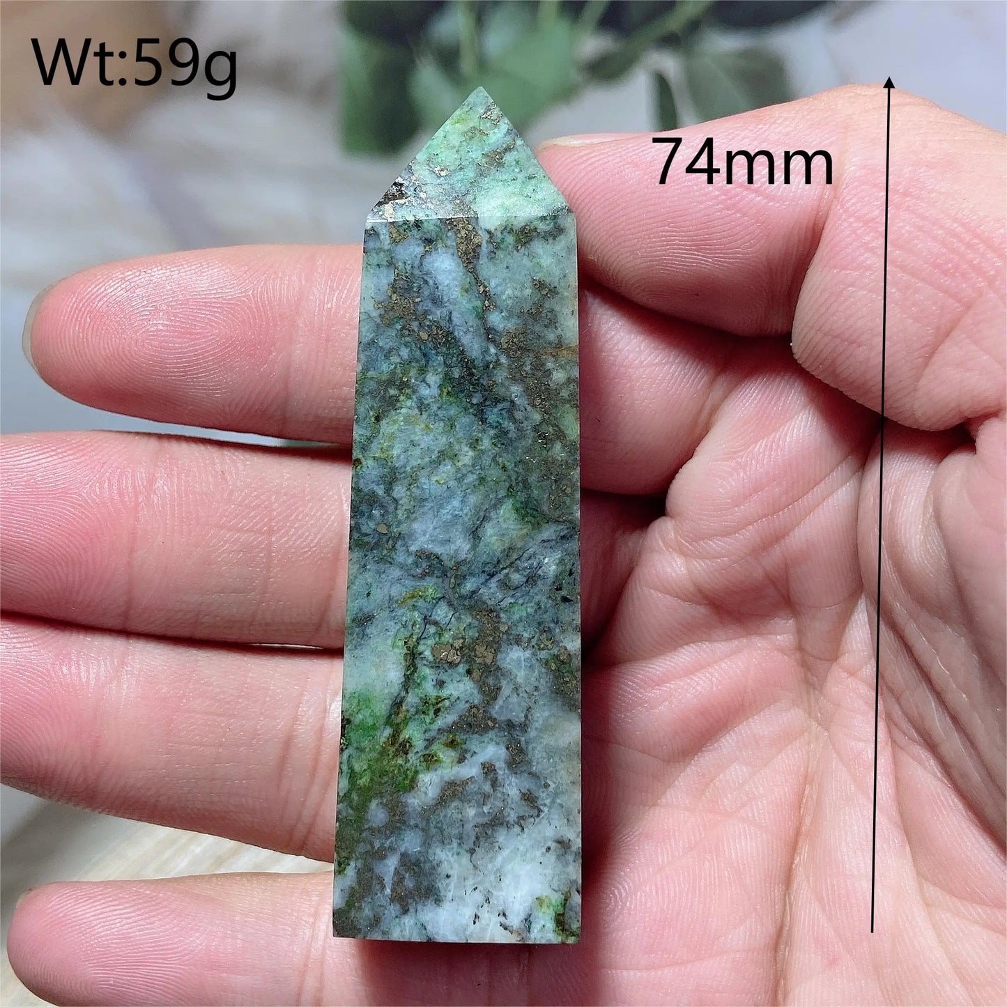 Natural Crystal Dioptase Tower Pyrite Healing Wholesale Gemstone Energy Polished Obelisk Precious Gift