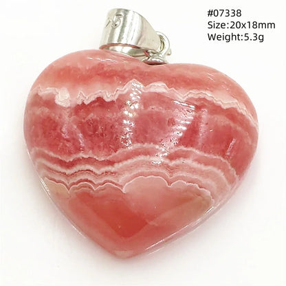 Natural Red Rhodochrosite Pendant Jewelry Rose Rhodochrosite Heart Love Women Men Gemstone Jewelry Fashion Necklace Gift AAAAAA