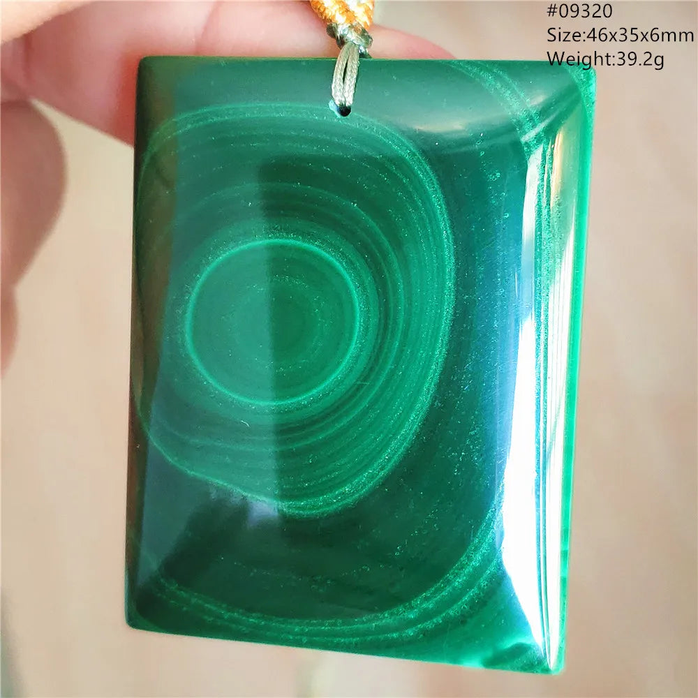 Natural Green Malachite Chrysocolla Pendant Jewelry Rectangle Women Men Big Fashion Green Chrysocolla Fashion Necklace AAAAAA