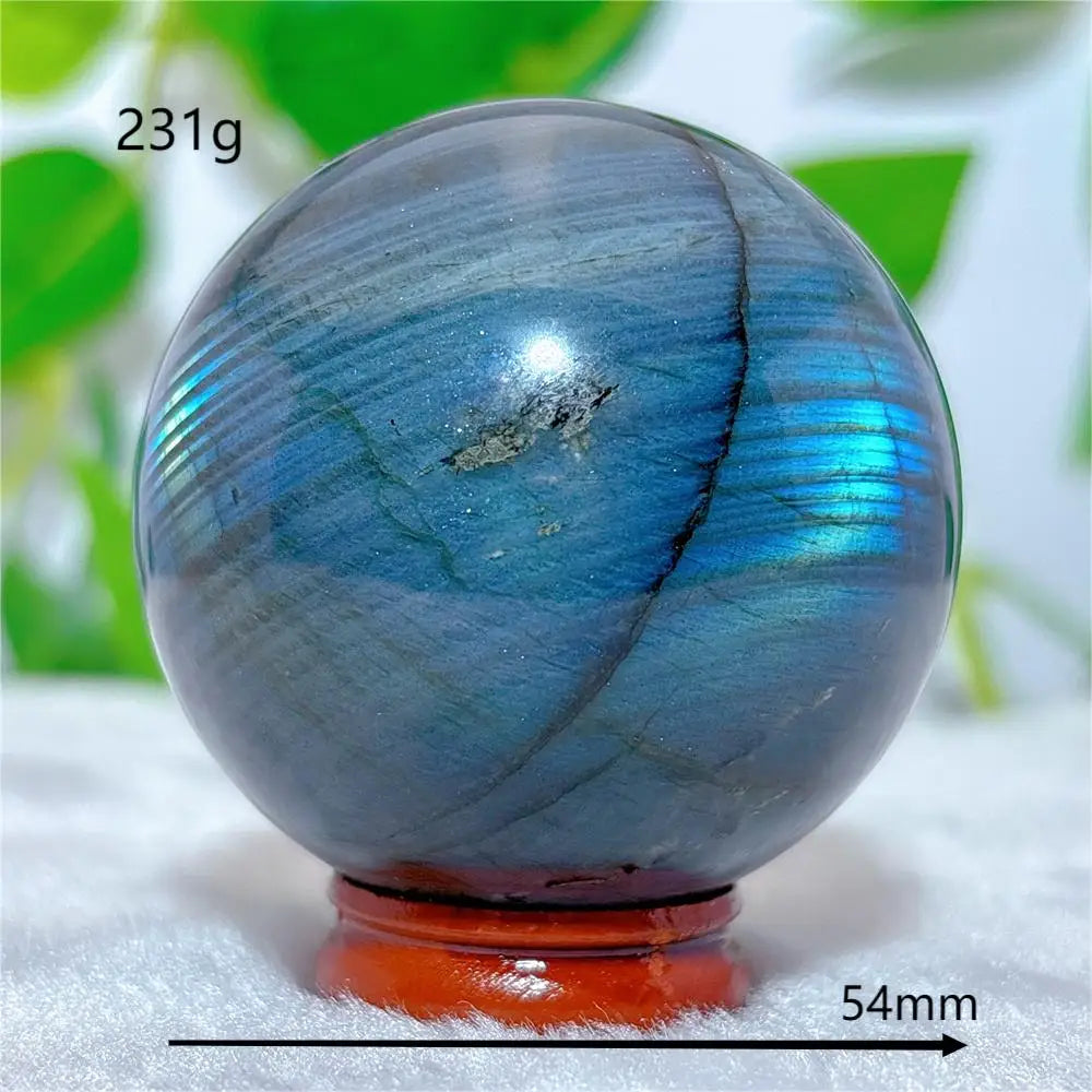 Labradorite Sphere Ball Crystal Natural Stone Quartz Home Decoration Minerals Reiki Craft Gemstone Energy Healing Love +Stand