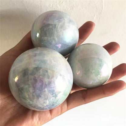 HOME DECOR Natural Polished Gemstone Spheres Angel Aura Celestite Crystal Ball For Feng Shui