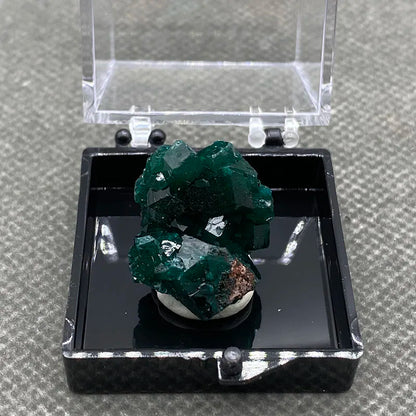 100% Natural Congo green Dioptase Mineral specimen stones and crystals quartz + box size:35*35*35mm