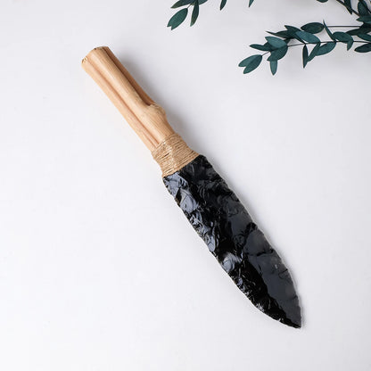 1PC Natural Obsidian Crystal Knife Black Ninja Dagger Polished Energy Gemstone Collect Crystal Gift Props