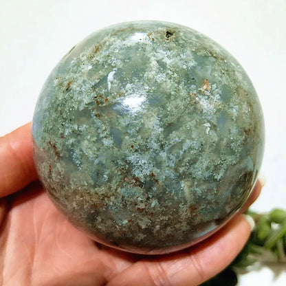 Natural Stone Pretty Ocean Jasper sphere Meditation Spirit Exorcism Feng Shui Crystal Ball Home Room Decoration Reiki Healing