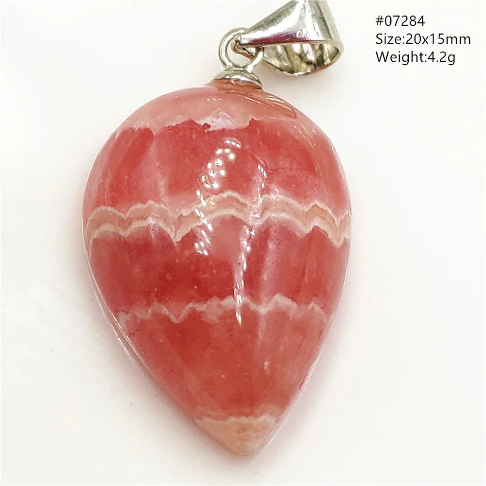 Natural Red Argentina Rhodochrosite Pendant Necklace Rose Rhodochrosite Heart Pendant Women Men Necklace AAAAA