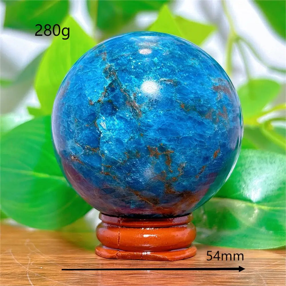 Esfera de Apatita Cristal Pedra de Quartzo Natural Decoração para Casa Minerais Reiki Artesanato Presentes Amor Energia Cura Meditação + Suporte