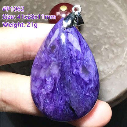 Top Natural Purple Charoite Stone Pendant Jewelry For Women Lady Men Love Healing Crystal Beads Silver Energy Gemstone AAAAA