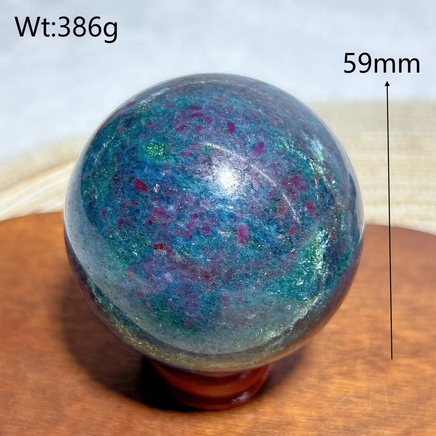 Esfera de fluorescencia UV con rubí, cianita, malaquita y cristales naturales curativos, piedras preciosas, energía mineral, decoraciones para el hogar, regalo