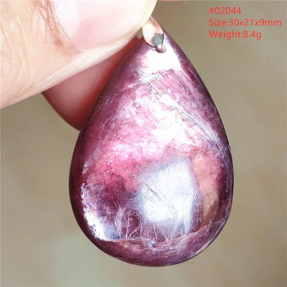 Natural Purple Lepidolite Quartz Tourmaline Mica Pendant Flash Woman Men Heart Love Fashion Jewelry AAAAAA