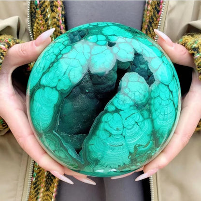 Natural Malachite Ball for Home Decoration, Green Quartz Sphere, Ore, Original Stone, Healing Energy Gem, Crafts