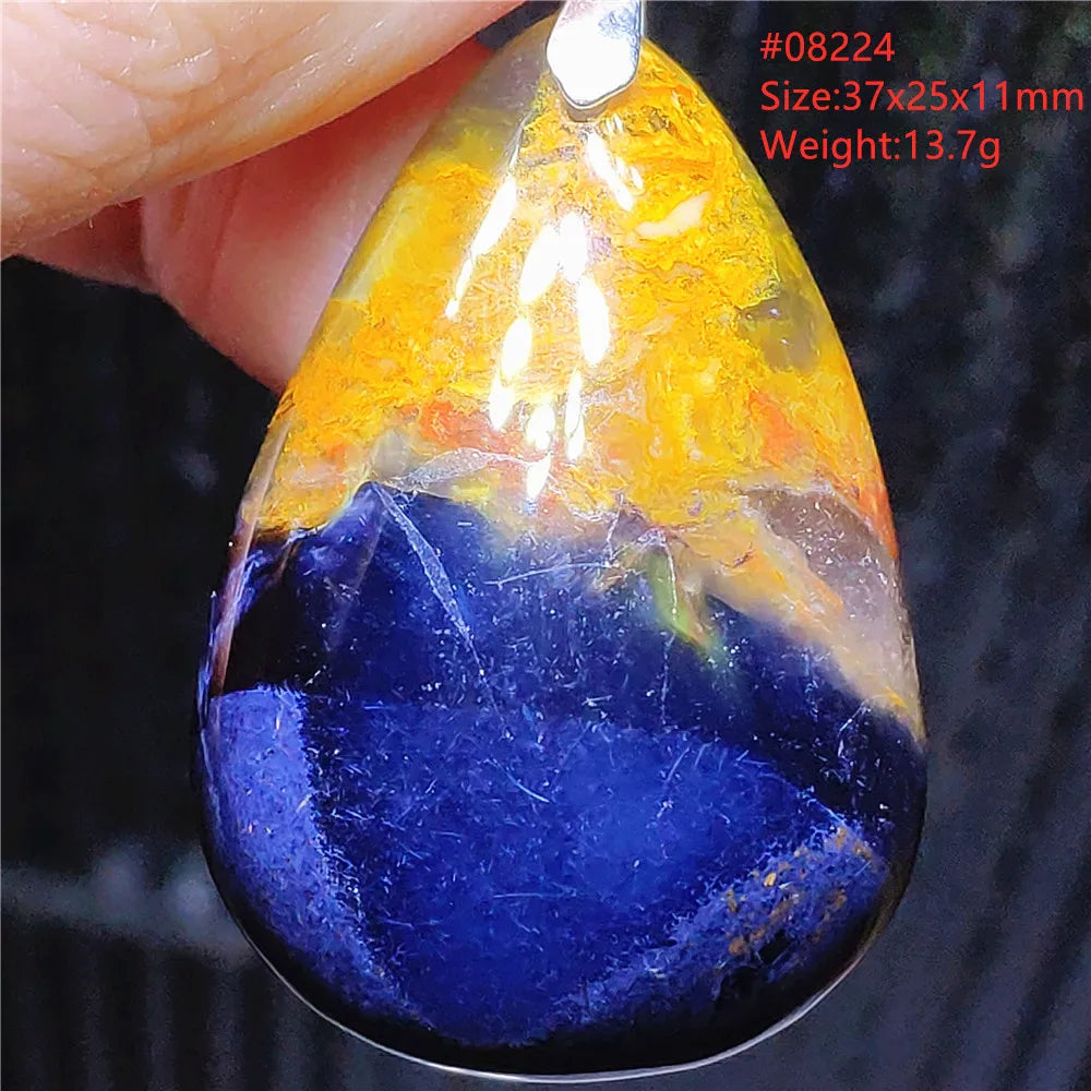 Natural Blue Pietersite Chatoyant Bead Pendant Jewelry Necklace Women Men Namibia Yellow Pietersite Cat Eye Fashion AAAAAA