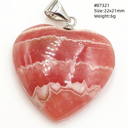 Natural Red Rhodochrosite Pendant Jewelry Rose Rhodochrosite Heart Love Women Men Gemstone Jewelry Fashion Necklace Gift AAAAAA