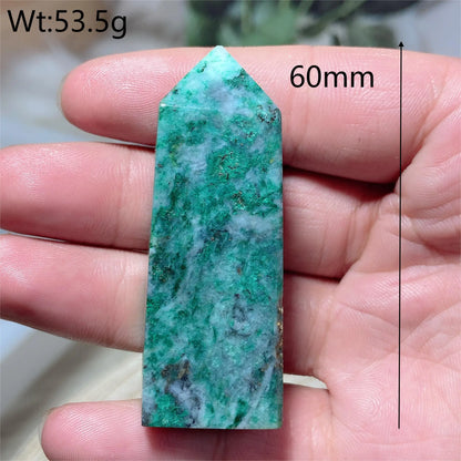 Natural Crystal Dioptase Tower Pyrite Healing Wholesale Gemstone Energy Polished Obelisk Precious Gift