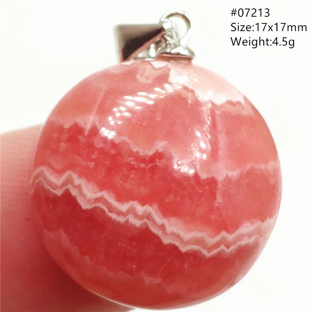 Natural Red Argentina Rhodochrosite Pendant Necklace Rose Rhodochrosite Heart Pendant Women Men Necklace AAAAA