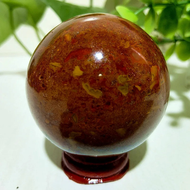 Natural Stone Pretty Ocean Jasper sphere Meditation Spirit Exorcism Feng Shui Crystal Ball Home Room Decoration Reiki Healing