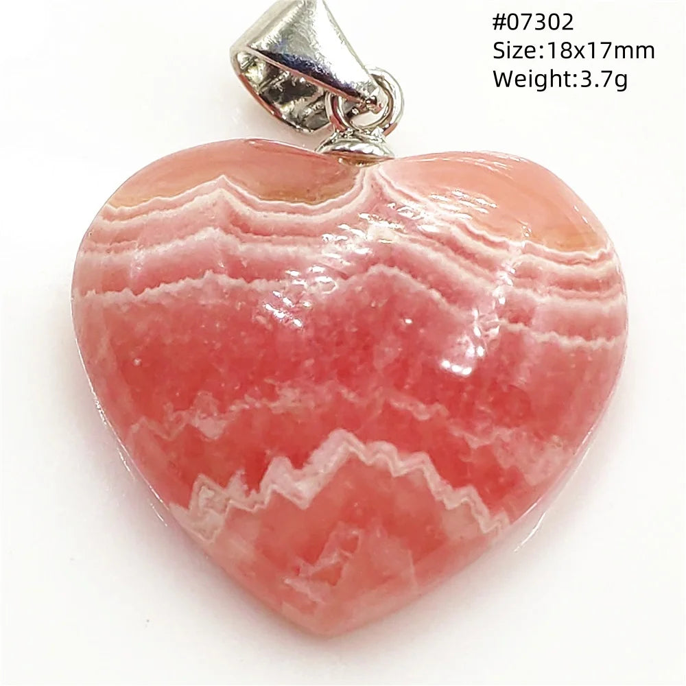 Natural Red Rhodochrosite Pendant Jewelry Rose Rhodochrosite Heart Love Women Men Gemstone Jewelry Fashion Necklace Gift AAAAAA