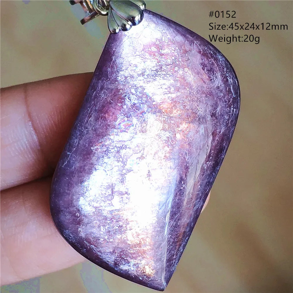 Natural Purple Lepidolite Quartz Tourmaline Mica Pendant Flash Woman Men Heart Love Fashion Jewelry AAAAAA