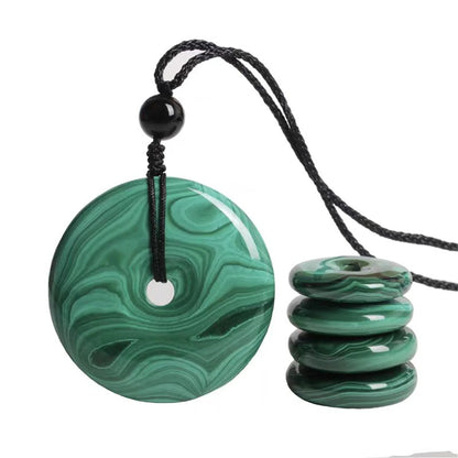 Natural Malachite Pendant,Quartz Crystal, Green Malachite, Safety Buckle, Mineral Reiki Healing Stone, Deagnetism Pendant