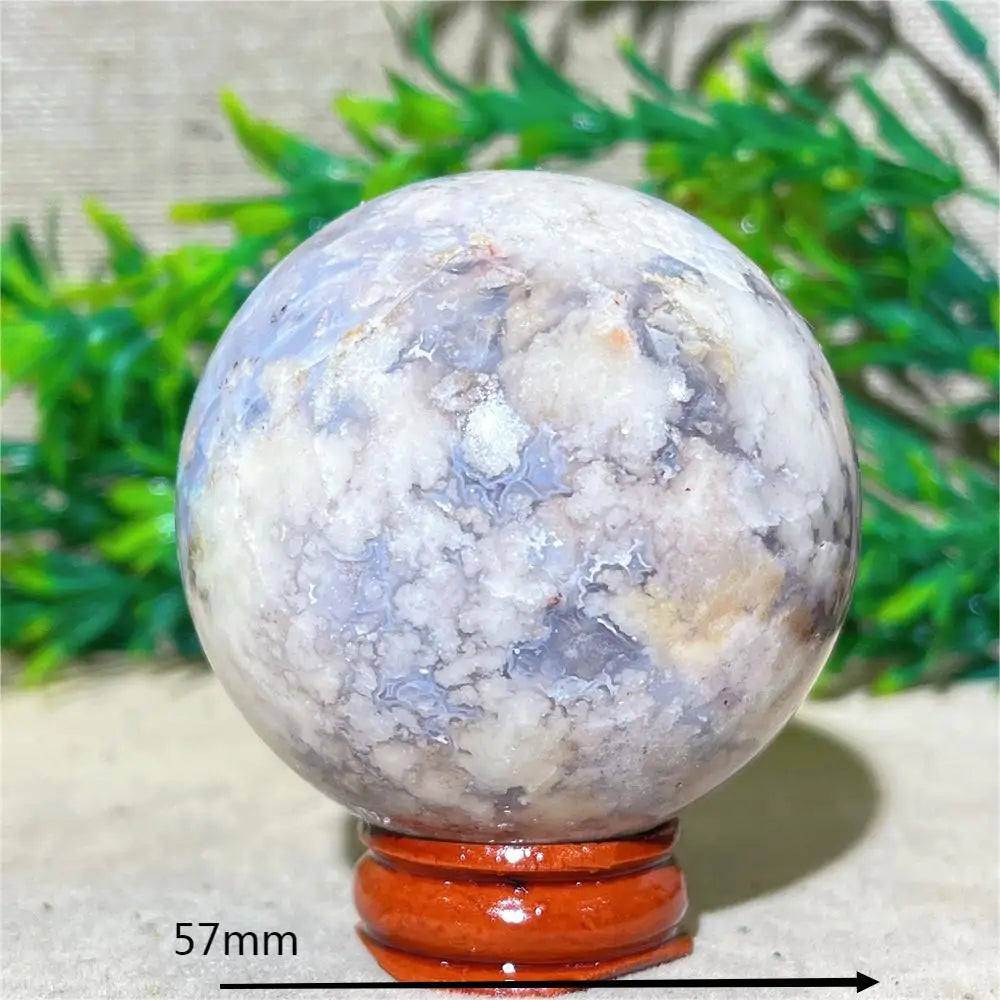 Esfera de Ágata de Flor Roxa Bola de Cristal Natural Drusa Mineral Pedras Preciosas Minerais Ornamentos Espirituais Decoração para Casa + Suporte