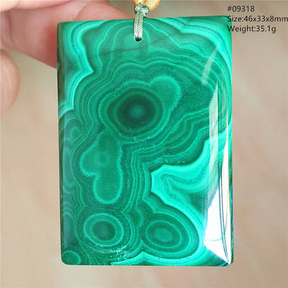 Natural Green Malachite Chrysocolla Pendant Jewelry Rectangle Women Men Big Fashion Green Chrysocolla Fashion Necklace AAAAAA