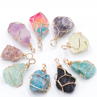 20-30mm Natural Semi GemStone Precious Pendant Charm Connector Drop White Opal Accessories For Crystal Necklaces Bracelets Wall