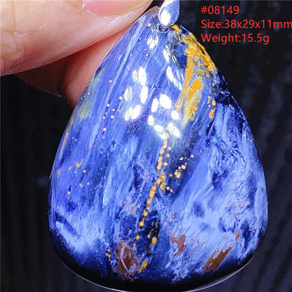 Natural Blue Pietersite Chatoyant Bead Pendant Jewelry Necklace Women Men Namibia Yellow Pietersite Cat Eye Fashion AAAAAA