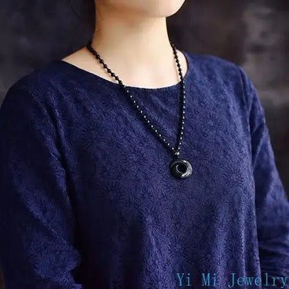 Obsidian Raw Stone Necklace Crafts Decorative Craft Organic Material Feng Shui Piedras Jewelry Lucky Natural Amethyst Ornaments