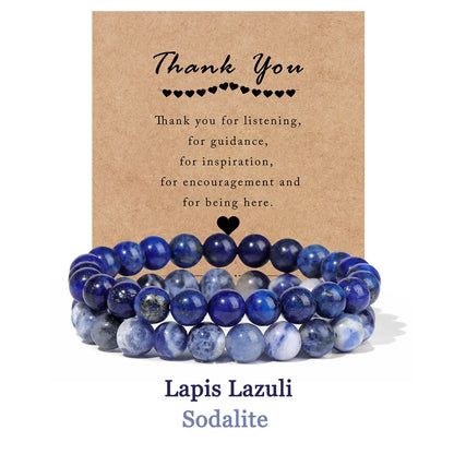 2pcs Blue Sodalite Lapis Lazuli Bracelets For Men Natural Stone Quartzs 8mm Beads Elastic Bracelet Women Thanksgiving Gift